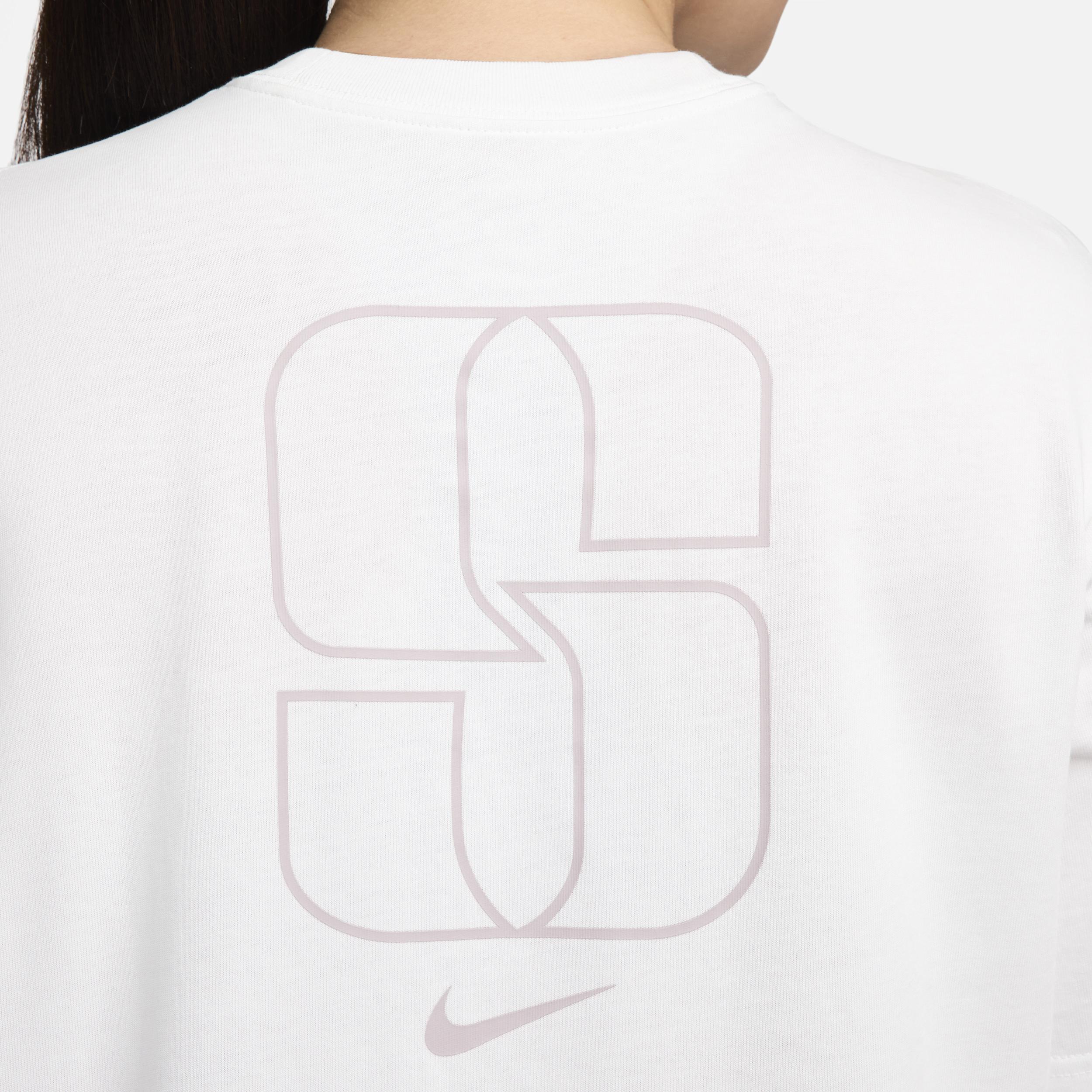 Nike Womens Sabrina Boxy T-Shirt - Summit White/Purple Product Image