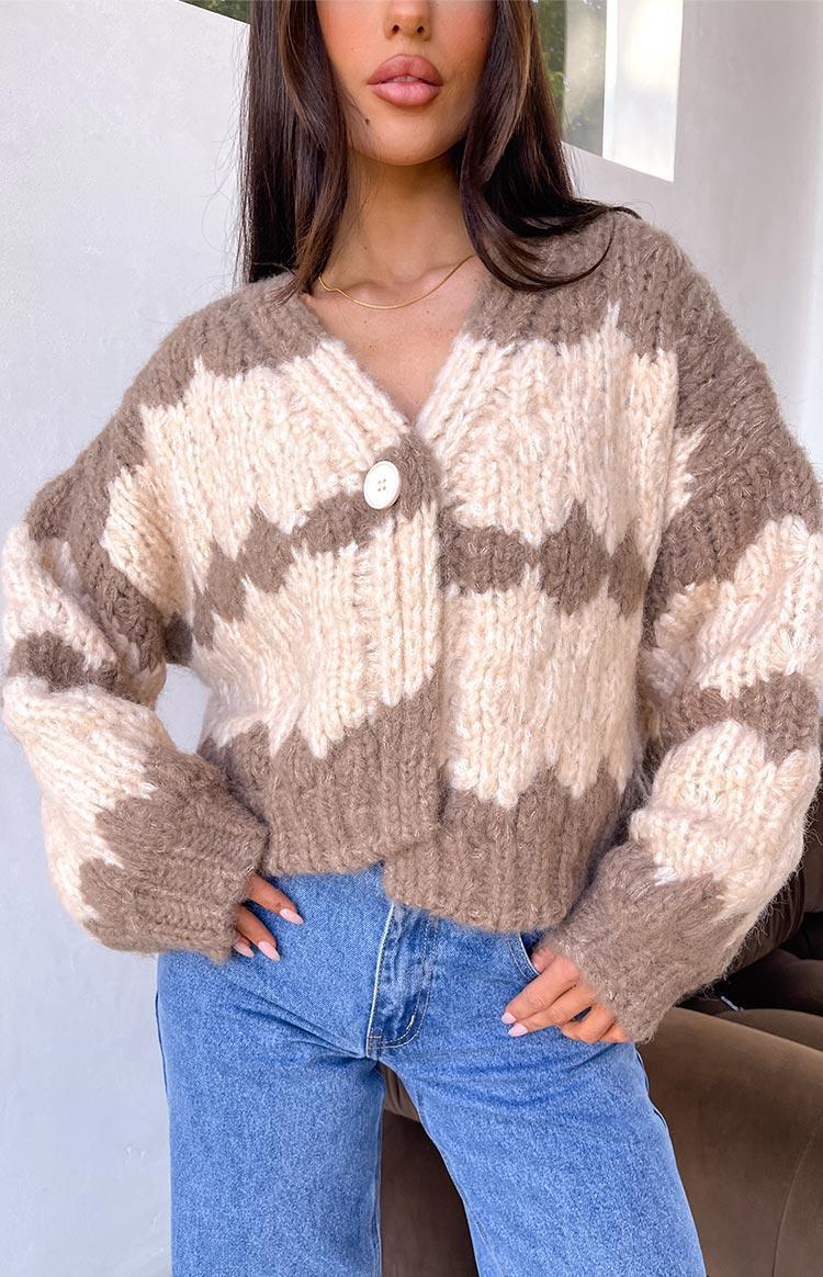 Ryley Brown Knit Cardigan Product Image