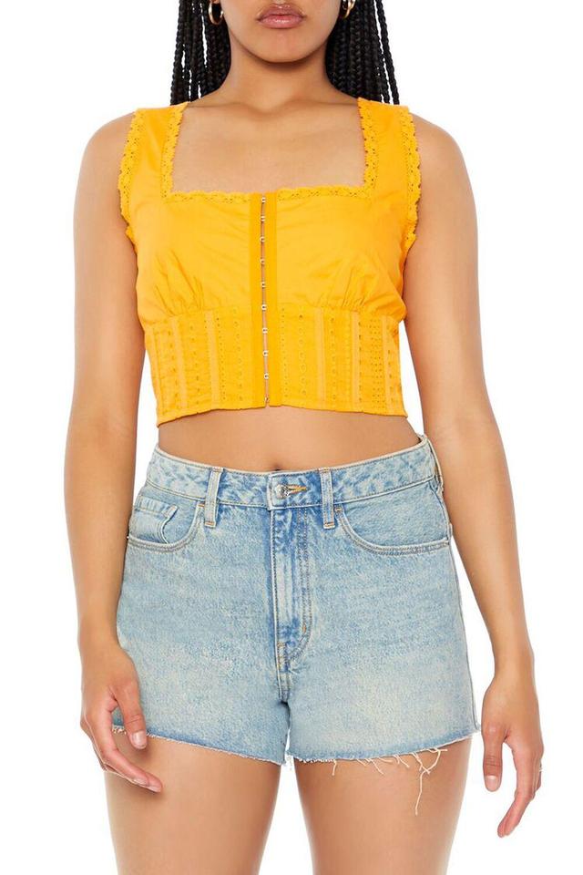 Lace-Trim Corset Crop Top | Forever 21 Product Image