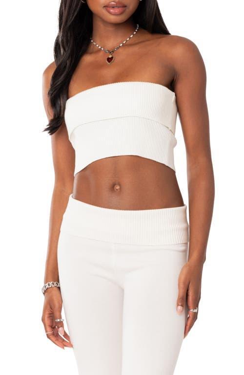 Womens Desiree Fold Over Knit Tube Top Product Image