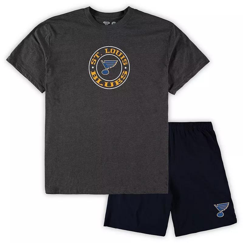 Mens Concepts Sport /Heathered Charcoal St. Louis s Big & Tall T-Shirt & Shorts Sleep Set Product Image