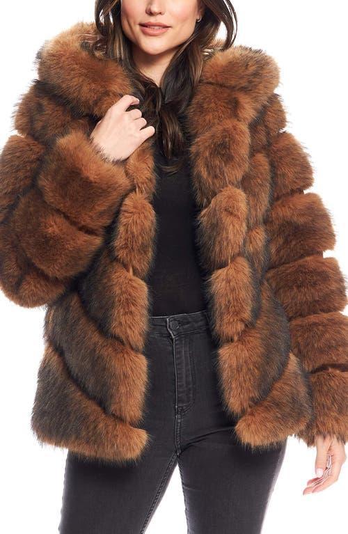 DONNA SALYERS FABULOUS FURS Chateau Quilted Faux Fur Hooded Coat Product Image