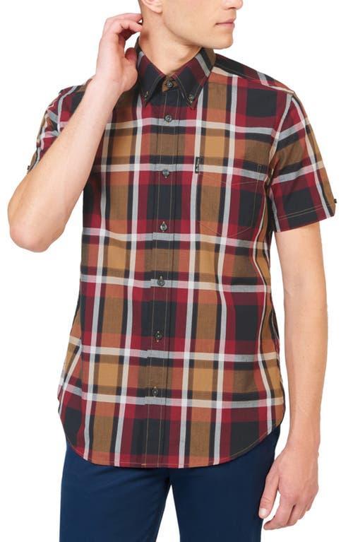 Ben Sherman Plaid Short Sleeve Button-Down Shirt Product Image