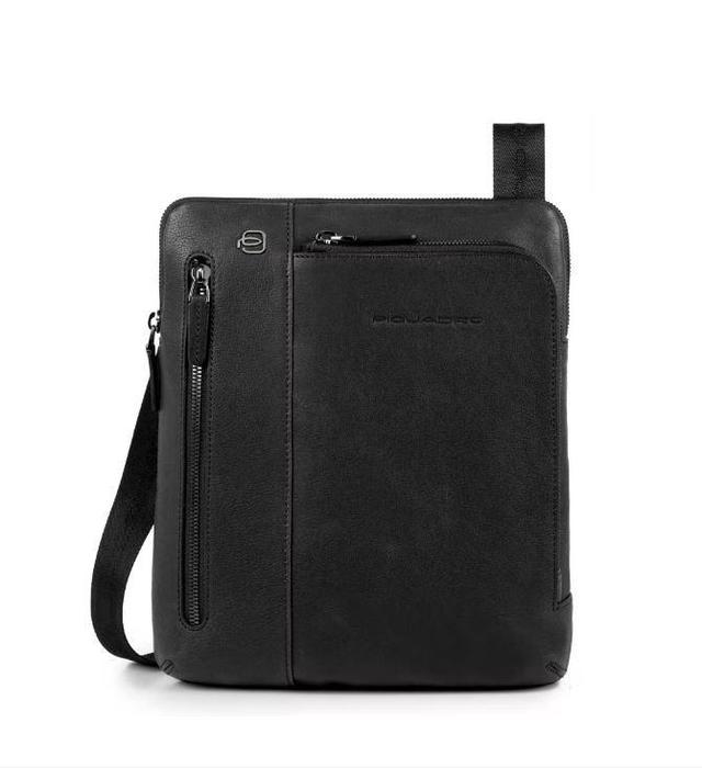 PIQUADRO Black Leather Shoulder Bag Product Image