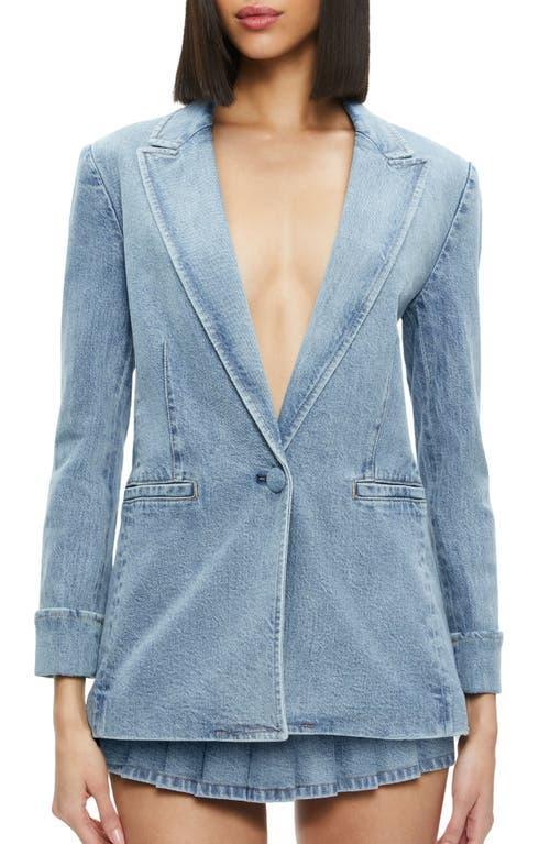 Alice + Olivia Justine Roll Cuff Denim Blazer Product Image