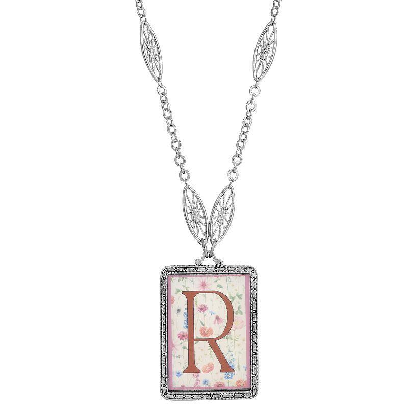 1928 Floral Motif Initial Pendant, Womens, Z Product Image