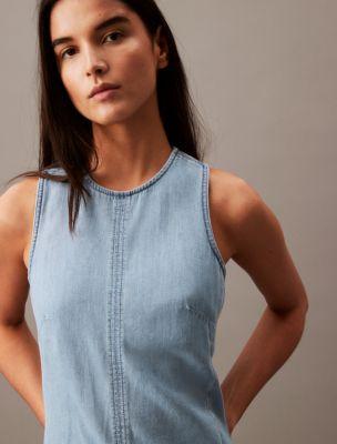 Chambray Mini Shift Dress Product Image