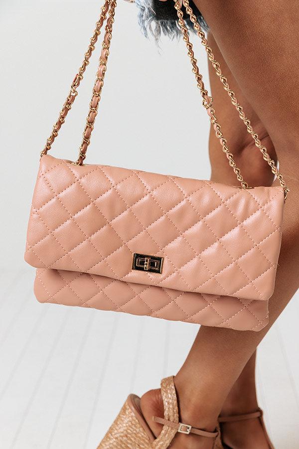 Graceful Gala Quilted Clutch In Blush Product Image