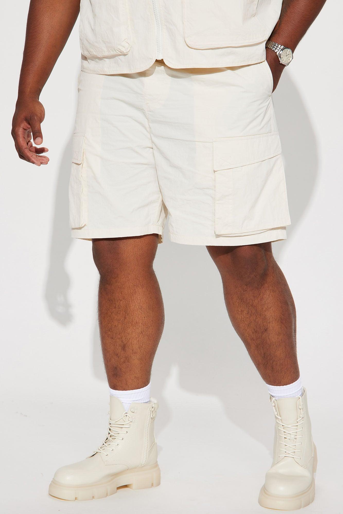 Batter Up Crinkle Utility Short - Cream Product Image