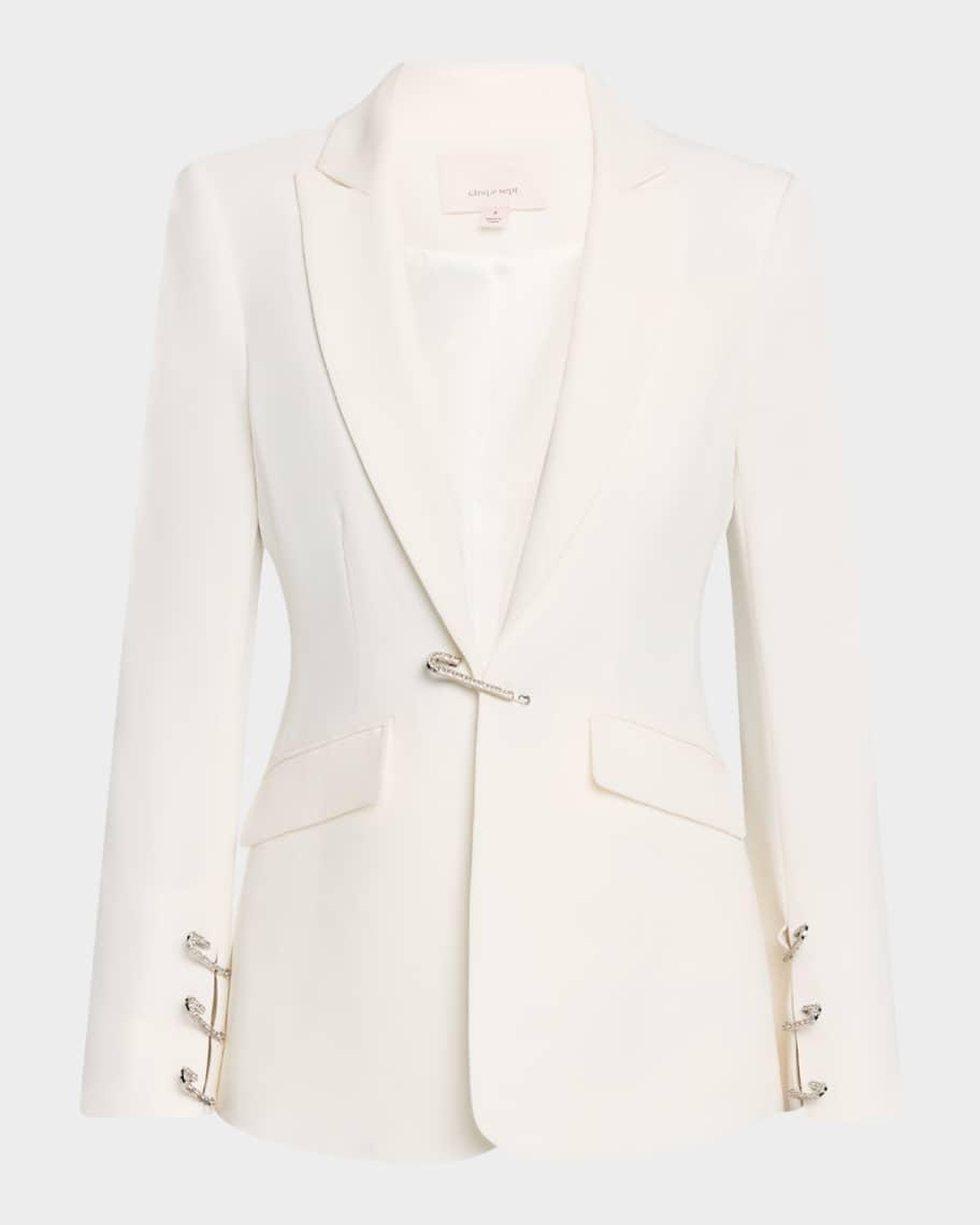 Cheyenne Rhinestone Pin Crepe Blazer Product Image