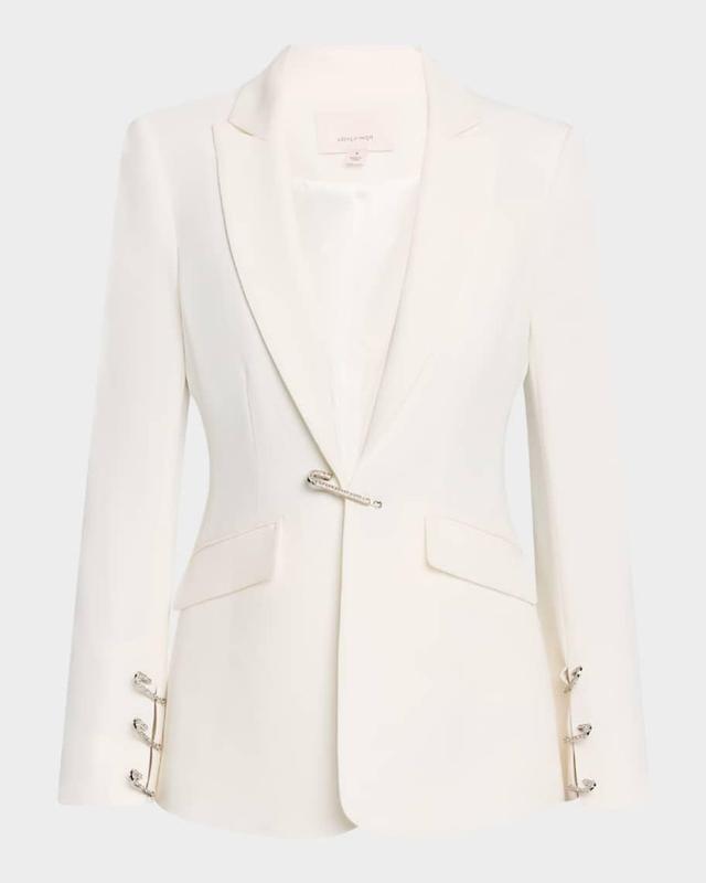 Cheyenne Rhinestone Pin Crepe Blazer Product Image