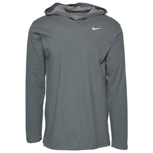 NIKE Mens  Team L/s Hoodie T-shirt In Dark Grey Heather/black Product Image