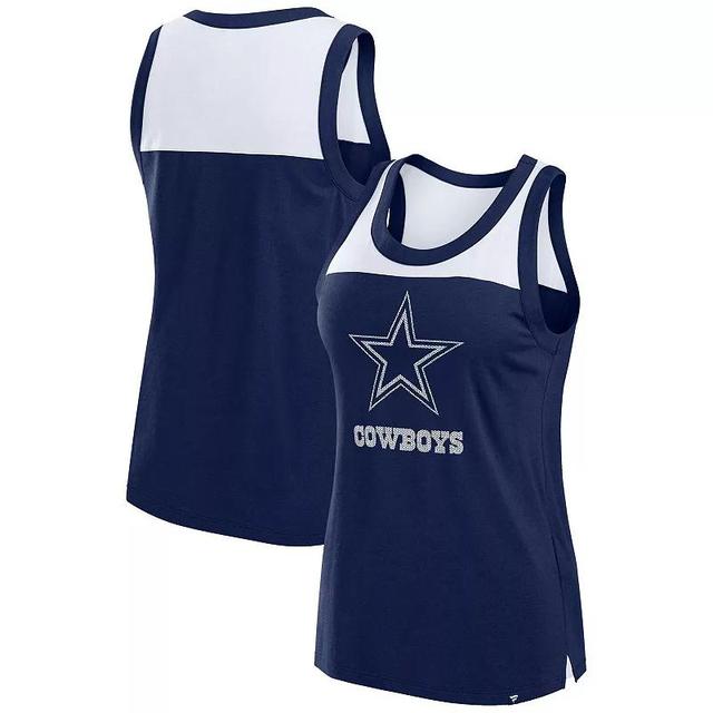 Womens Fanatics Dallas Cowboys Sequin Tank Top Blue Product Image