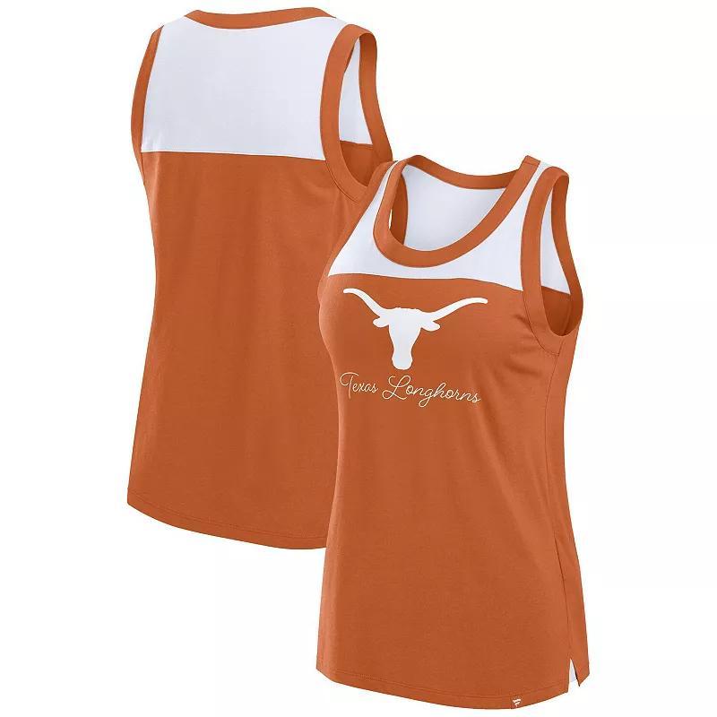 Womens Fanatics Texas Orange Texas Longhorns Crosley Colorblock Tank Top Product Image