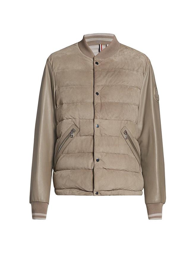 Mens Chalanches Suede & Leather Down Bomber Jacket Product Image
