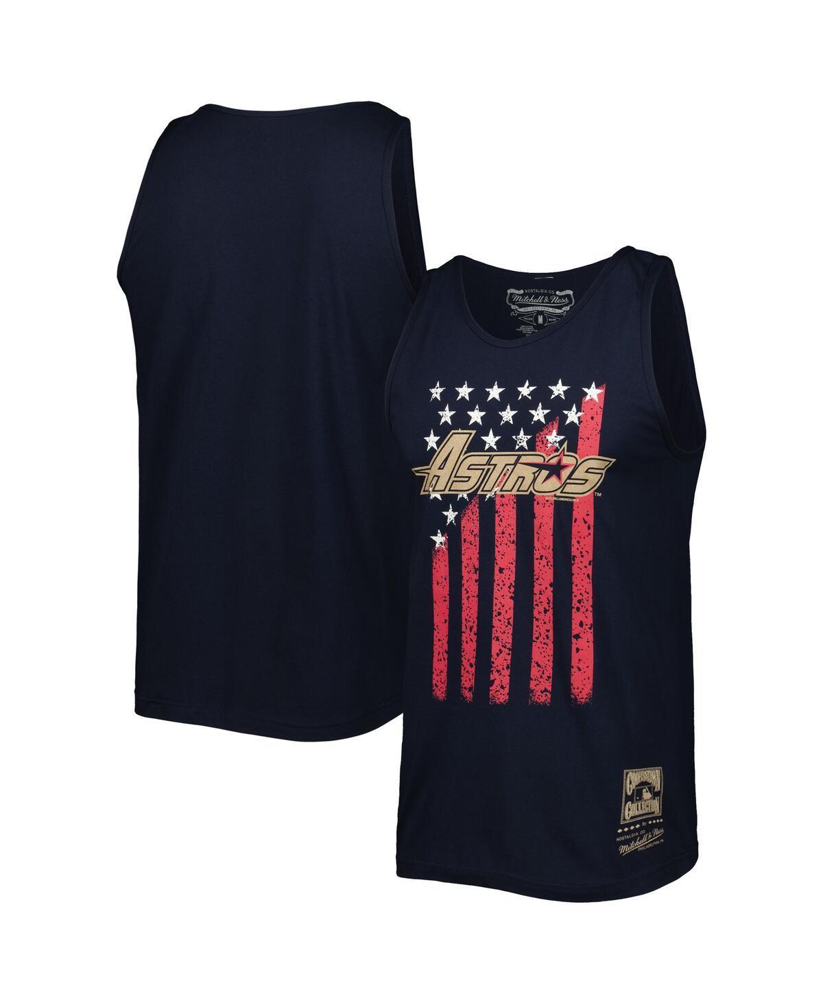 Mens Mitchell & Ness Houston Astros Cooperstown Collection Stars and Stripes Tank Top Blue Product Image