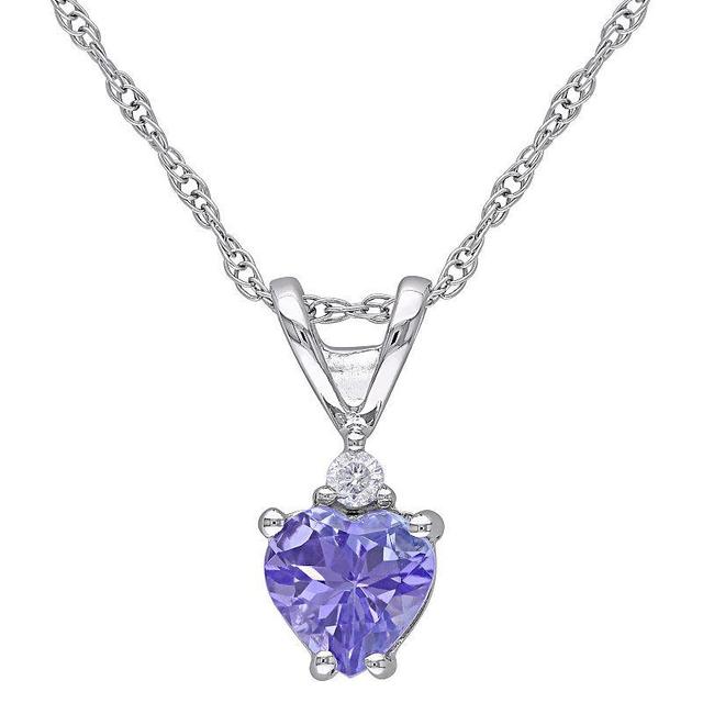 Stella Grace 10k White Gold Tanzanite & Diamond Accent Heart Shaped Pendant Necklace, Womens Purple Product Image