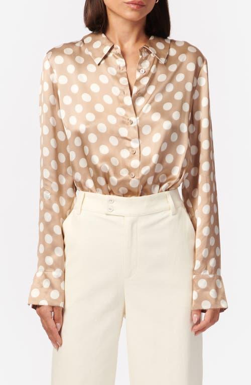 Womens Ursula Silk Polka Dot Bodysuit Product Image