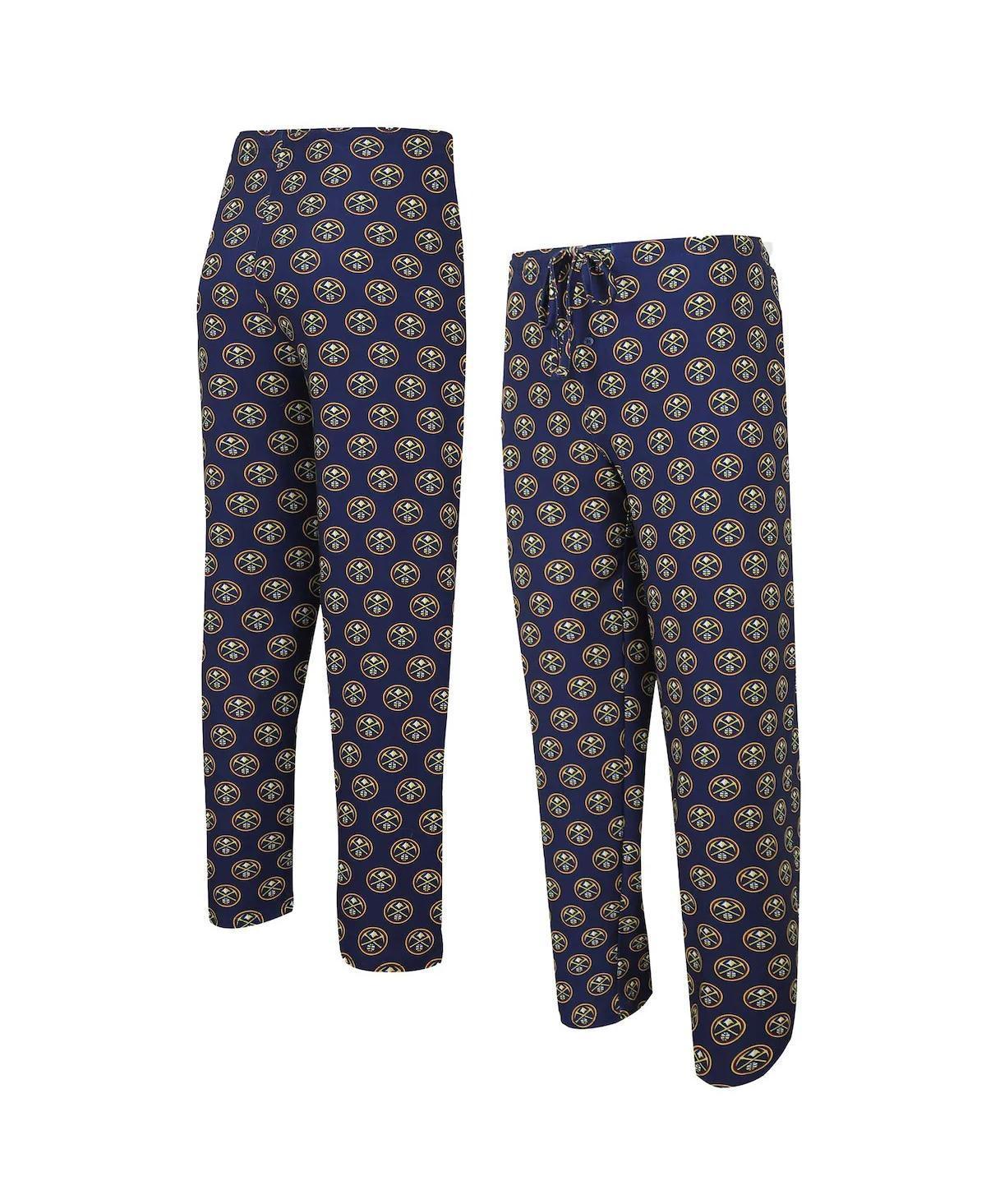 Mens Concepts Sport Navy Denver Nuggets Gauge Allover Print Pants Nug Blue Product Image