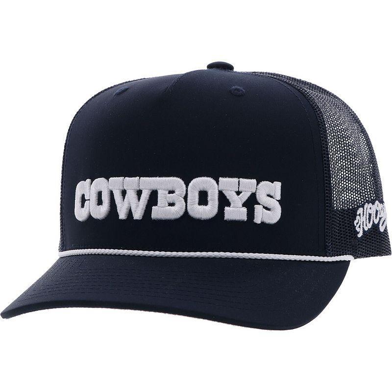 Mens HOOey Navy Dallas Cowboys Wordmark Rope Trucker Adjustable Hat, Blue Product Image