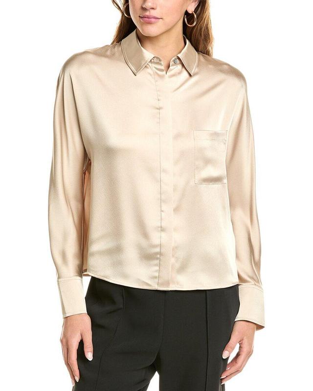 VINCE Satin Dolman Sleeve Blouse In Beige Product Image