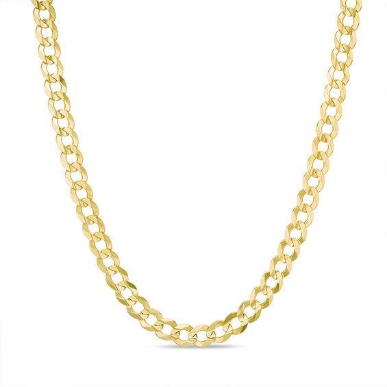 Men's 4.7mm Curb Chain Necklace in Solid 14K Gold - 24" Product Image