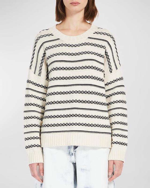 Foster Crewneck Stripe Intarsia Sweater Product Image