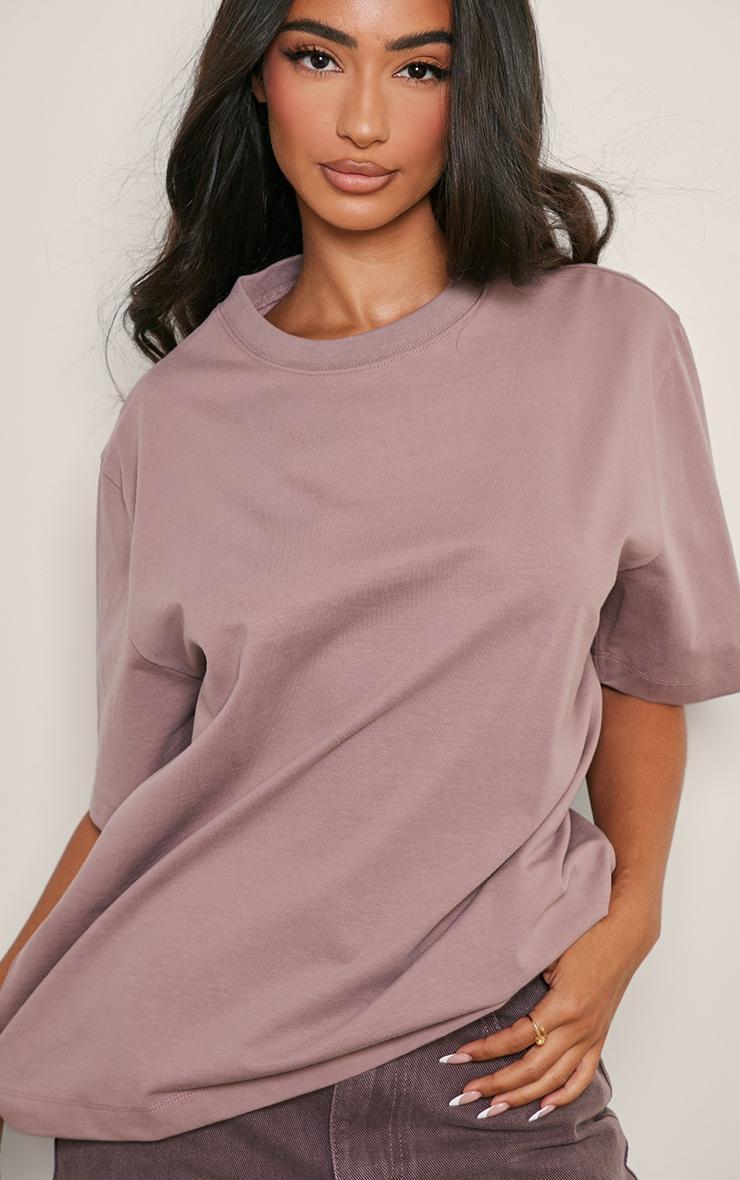 Petite Mauve Premium Cotton Oversized T-shirt Product Image