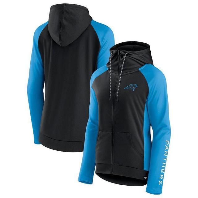 Womens Fanatics Branded /Blue Carolina Panthers End Around Raglan Full-Zip Hoodie Product Image