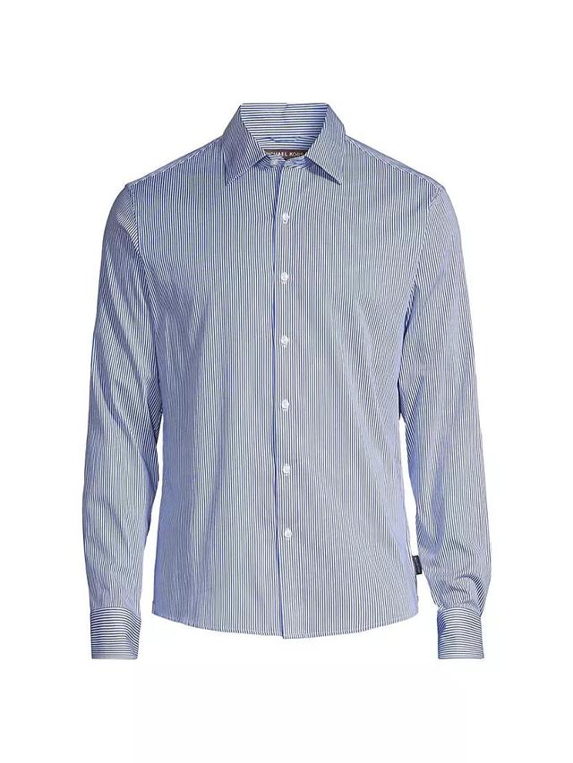 Striped Button-Front Slim-Fit Shirt Product Image