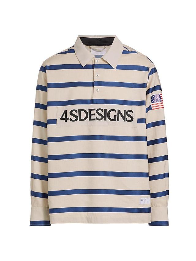 Mens Striped Rugby Polo Shirt Product Image