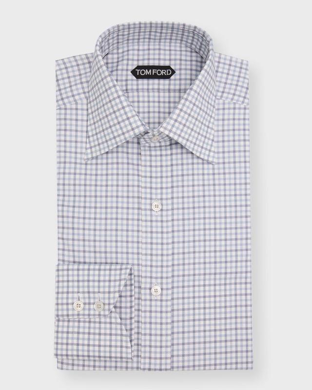 Mens Slim Fit Check Dress Shirt Product Image