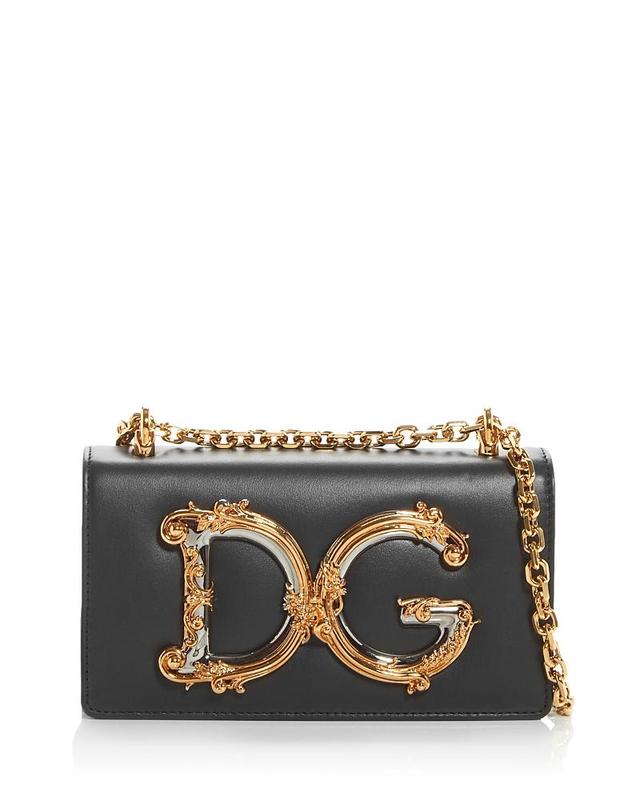 Dolce & Gabbana Girls Logo Leather Phone Crossbody Bag Product Image