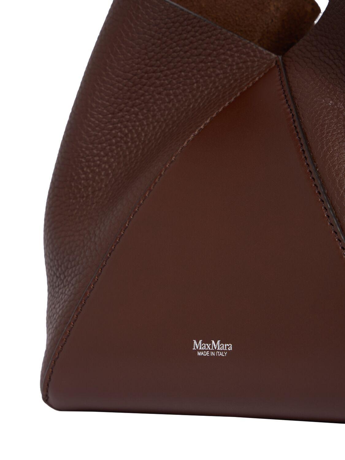 Small Mm Leather Bucket Bag In Brown Product Image