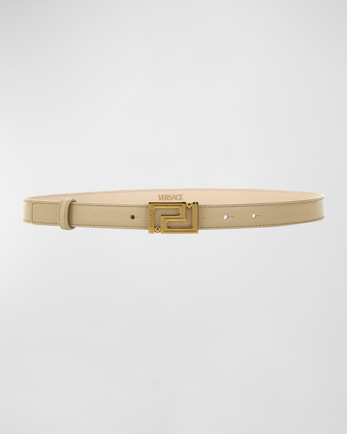 Greca Goddess Skinny Leather Belt Product Image