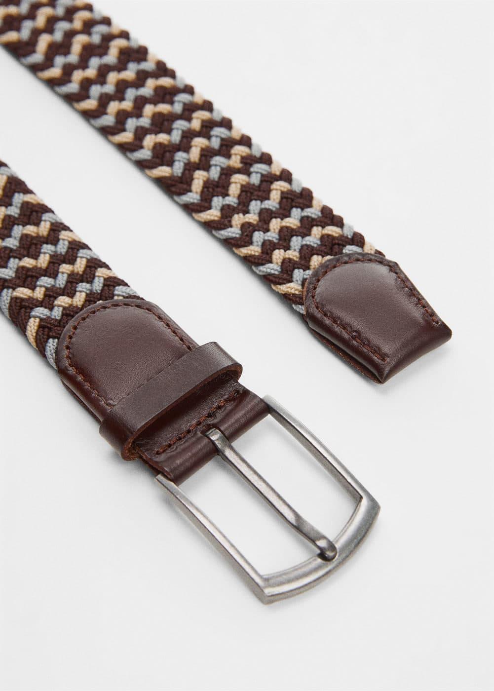 MANGO MAN - Braided elastic colored belt beigeMen Product Image