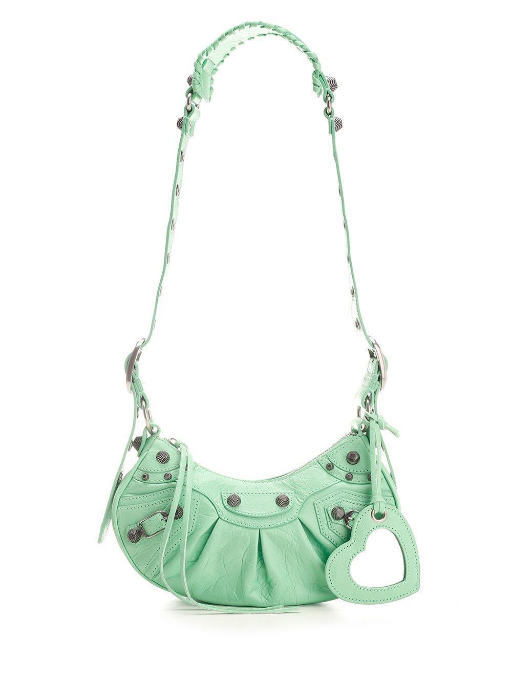 BALENCIAGA Le Cagole Xs Leather Shoulder Bag In Green Product Image