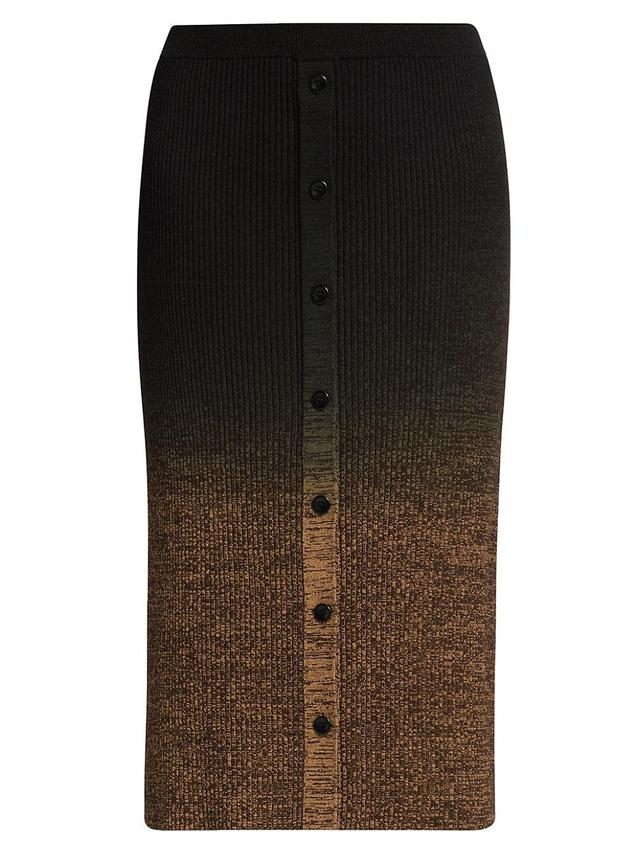 Womens Gradient Marl Knit Midi-Skirt Product Image