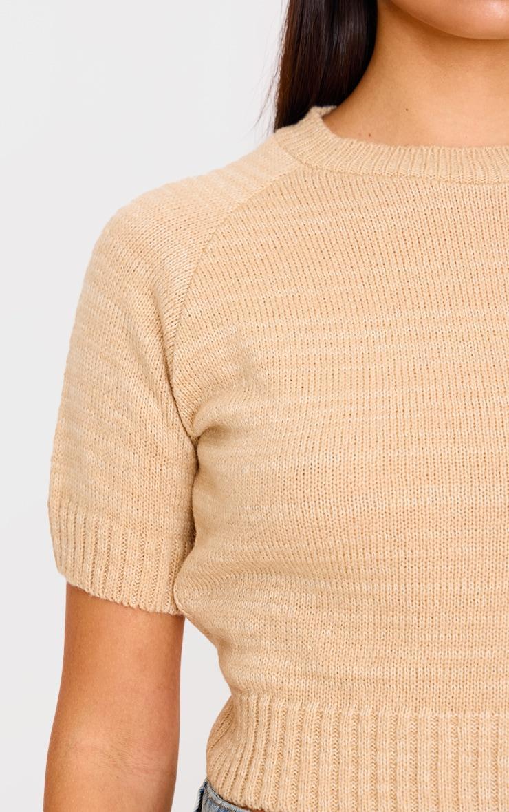 Oatmeal Knit T Shirt Product Image