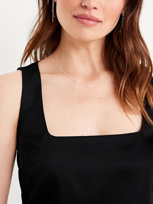 Satin Crop Shell Tank Product Image