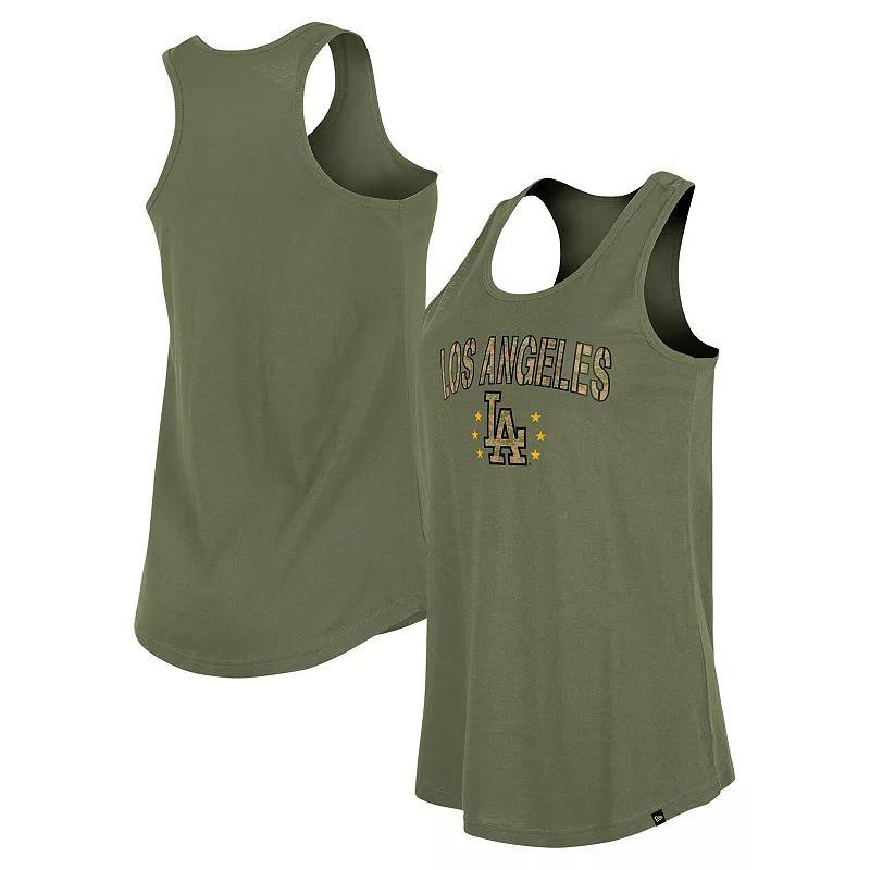 New Era Womens Olive Los Angeles Dodgers Armed Forces Day Tank Top Product Image