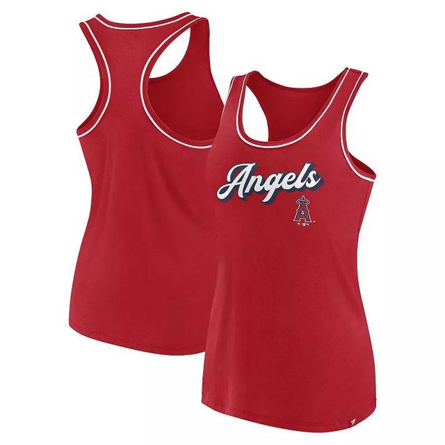 Womens Fanatics Branded Los Angeles Angels Wordmark Logo Racerback Tank Top Product Image