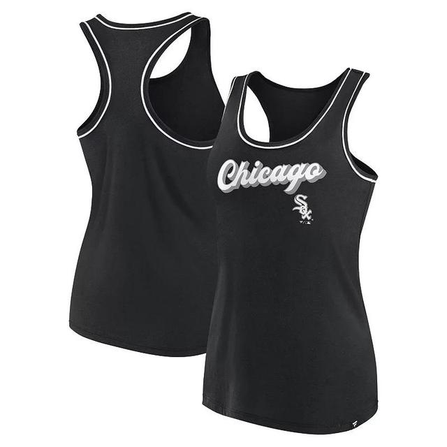 Womens Fanatics Branded Chicago White Sox Wordmark Logo Racerback Tank Top Product Image