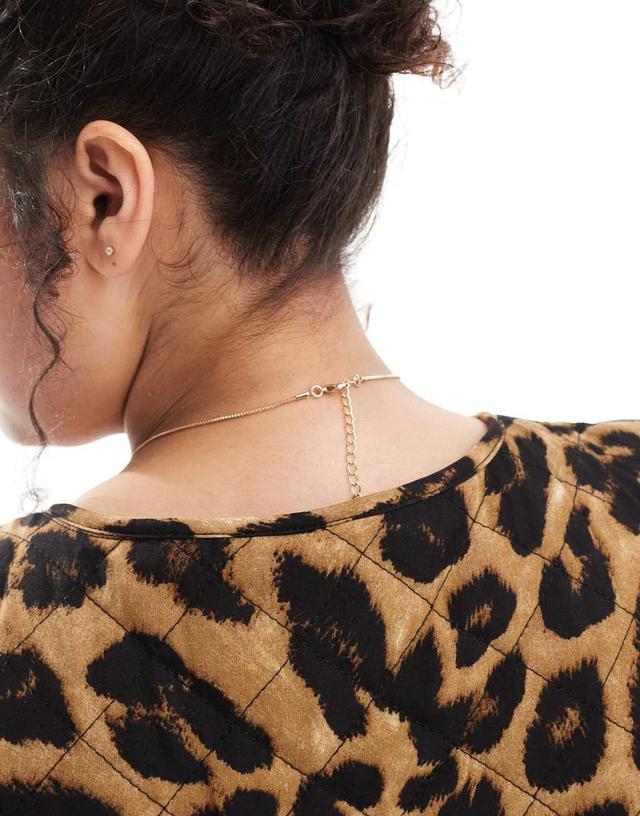 ASOS DESIGN Curve necklace with tigers eye style heart pendant in gold tone Product Image