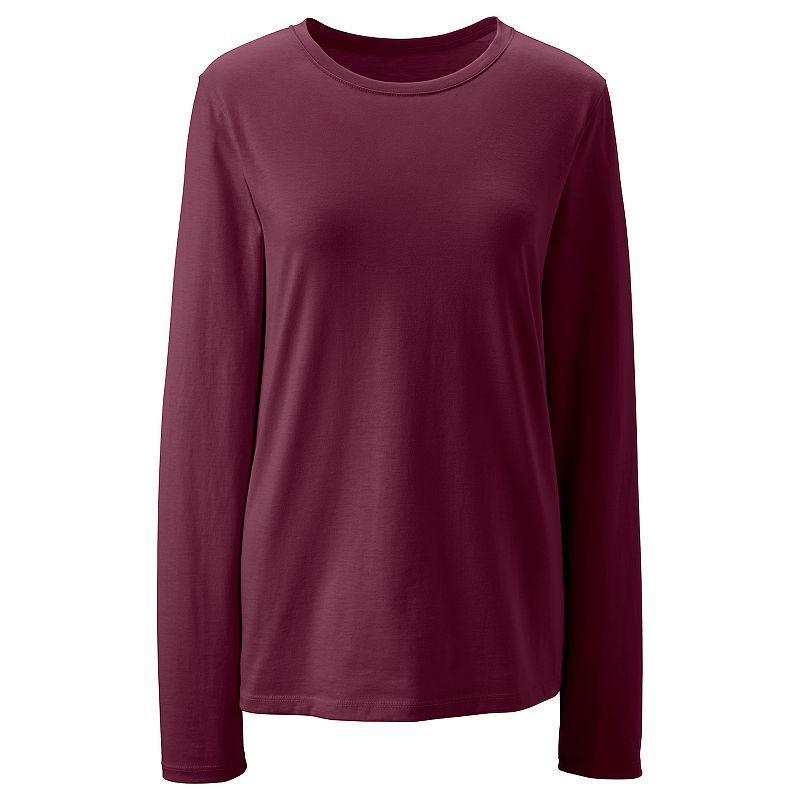 Petite Lands End Relaxed-Fit Supima Cotton Crewneck Tee, Womens Product Image