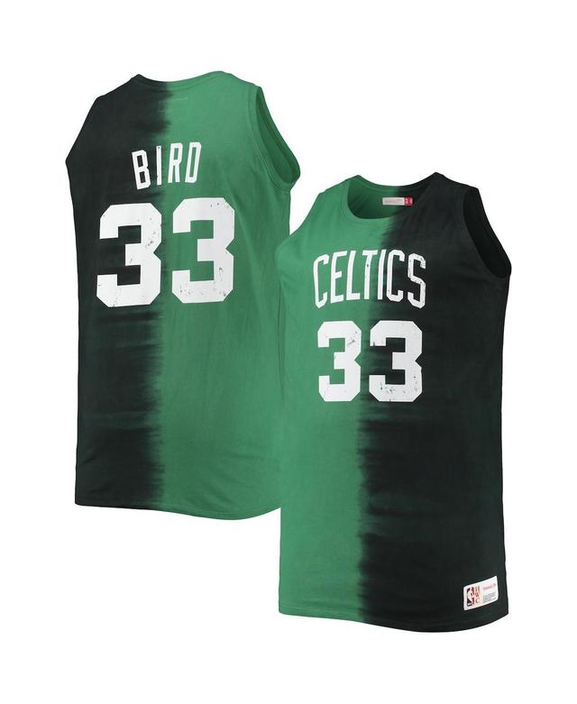 Mens Mitchell & Ness Larry Bird Black and Kelly Green Boston Celtics Profile Tie-Dye Player Tank Top - Black Product Image