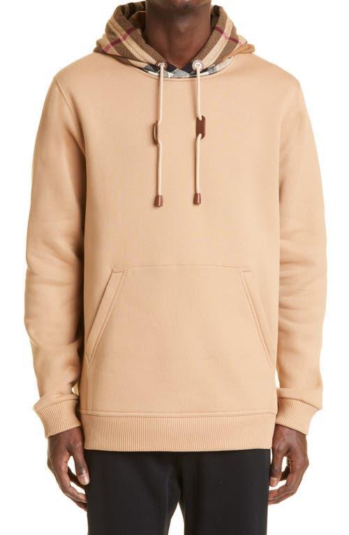 Mens Check-Hood Pullover Sweatshirt Product Image