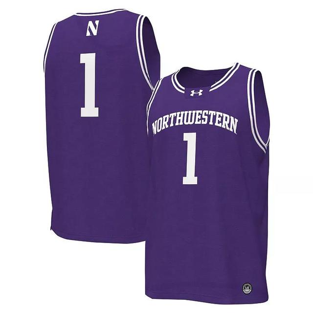 Mens Under Armour #1 Northwestern Wildcats Replica Basketball Jersey Product Image