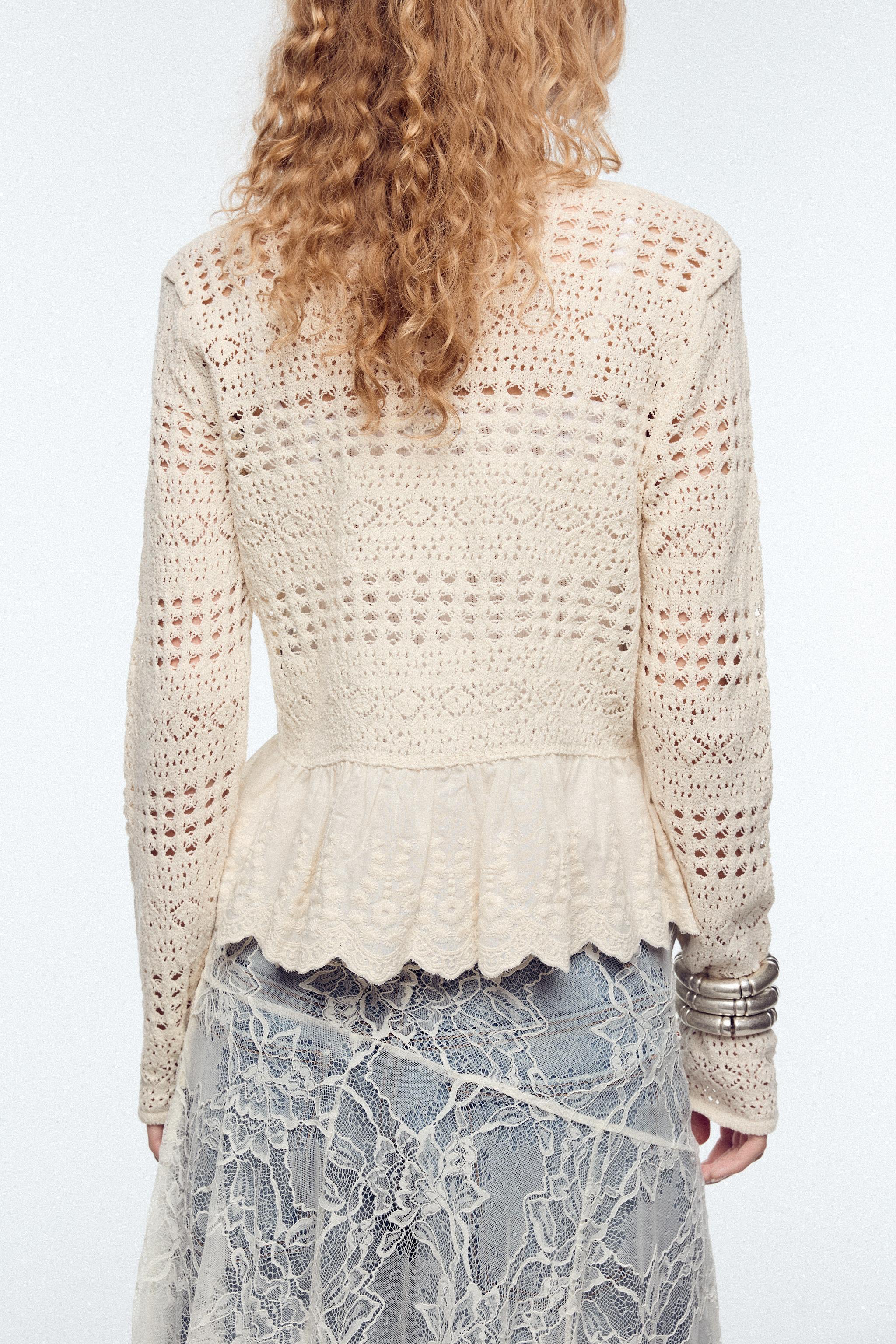 COMBINATION POINTELLE KNIT CARDIGAN Product Image