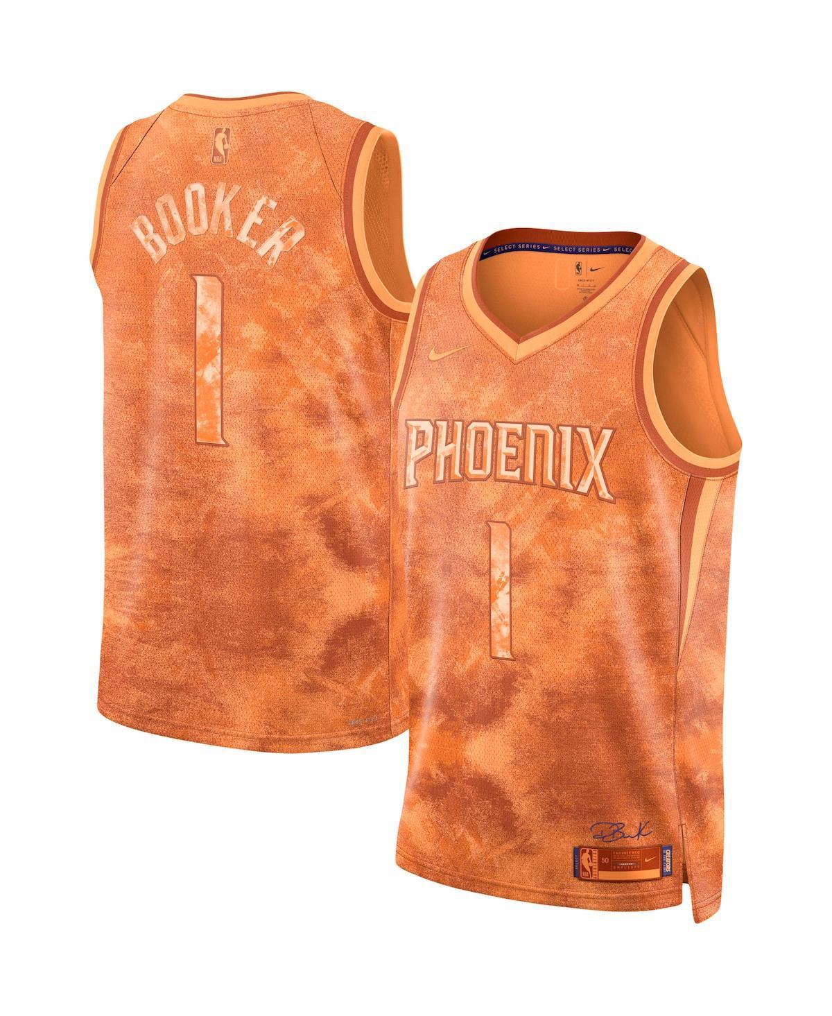 Mens and Womens Nike Devin Booker Orange Phoenix Suns Select Series Swingman Jersey - Orange Product Image